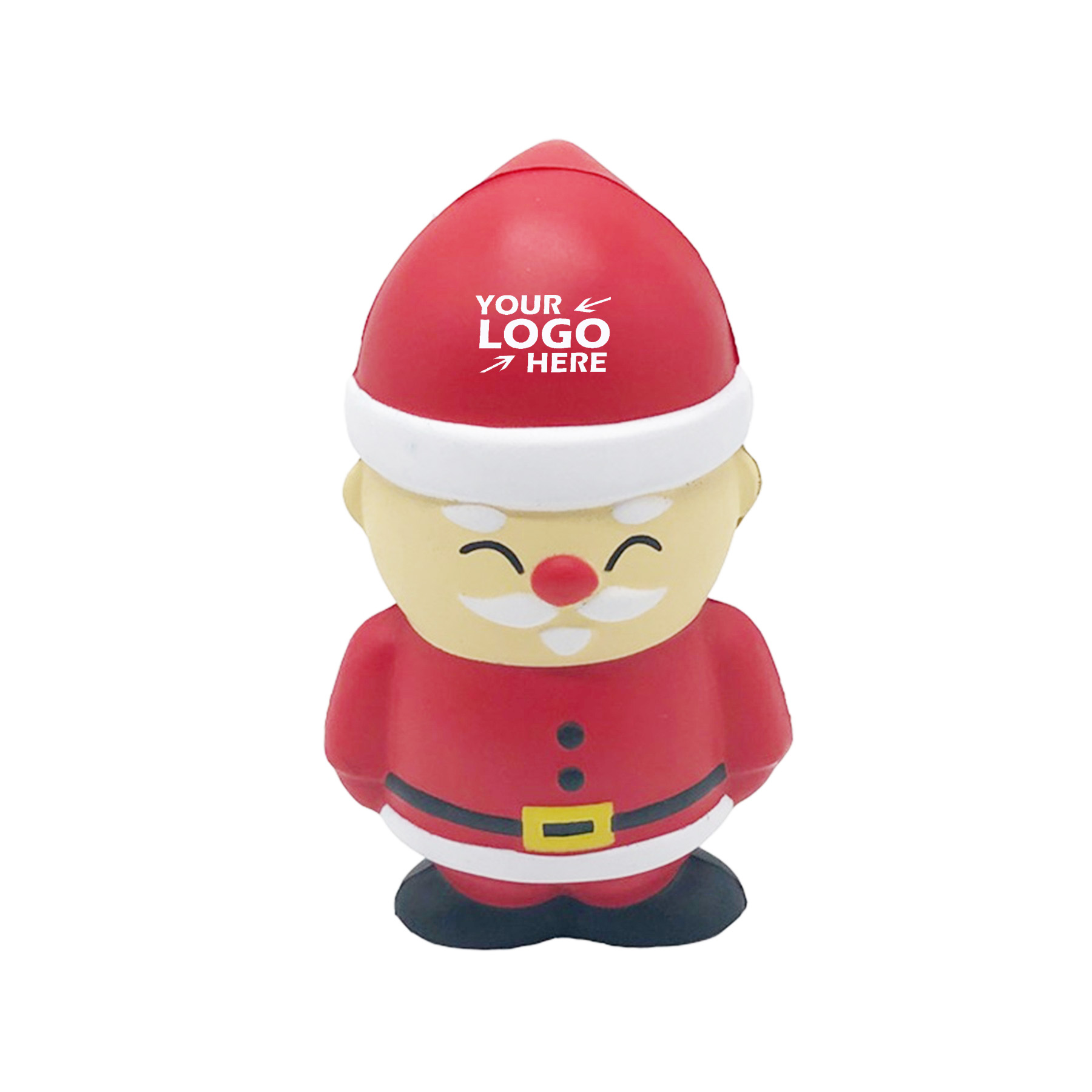 US-CON1061 Squishy Christmas Santa with Hat Stress Reliever logo 2
