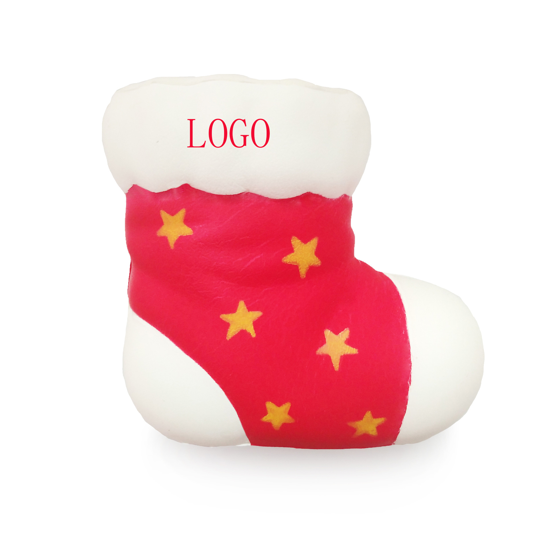 US-CON1072 Squishy PU Christmas Sock Stress Ball LOGO