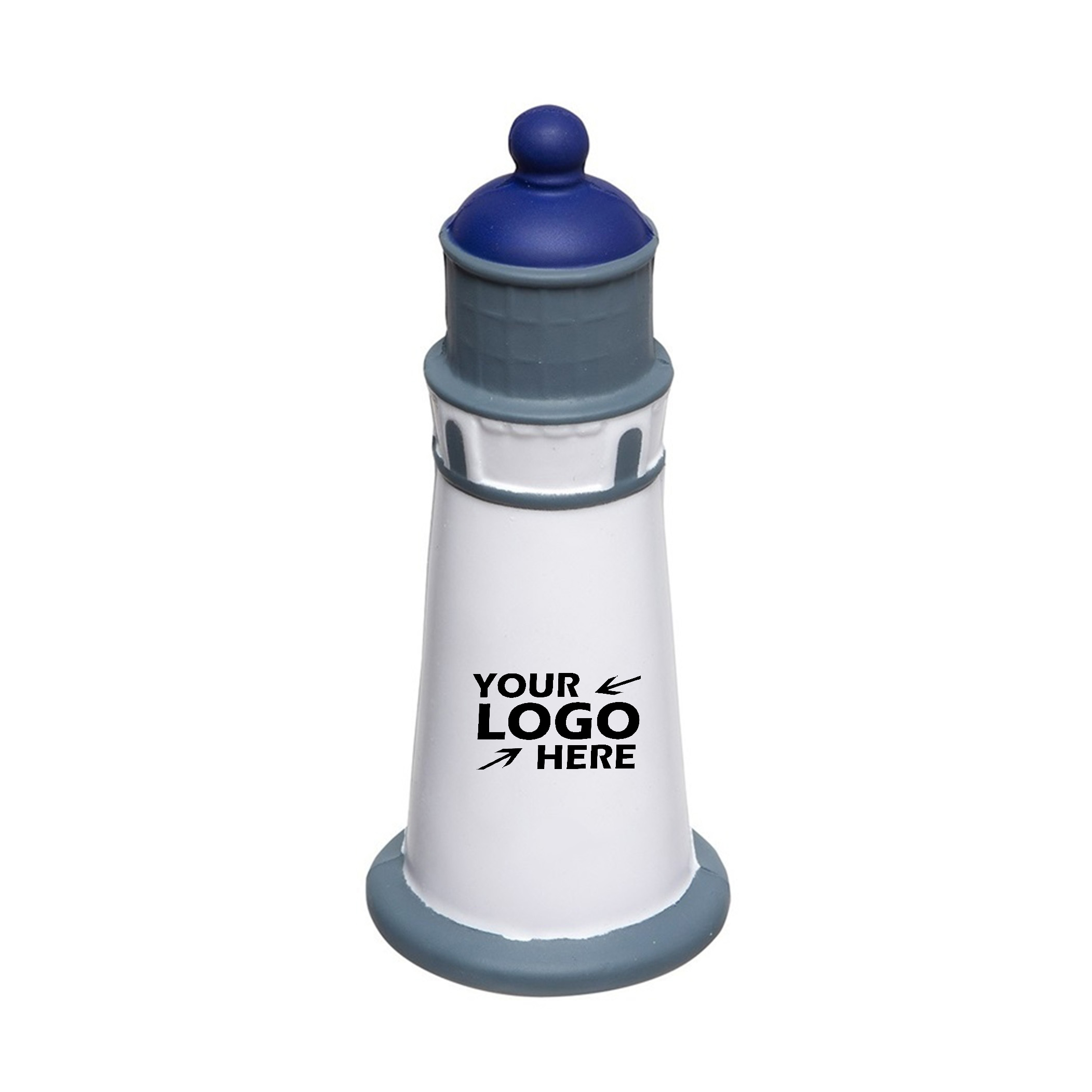 US-CON1076 Squishy PU Lighthouse Shape Stress Ball logo