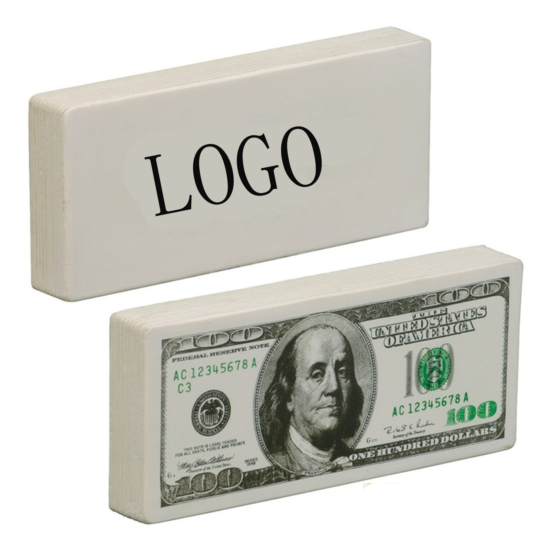 US-CON1080 Squishy Hundred Dollar Bill Stress Ball LOGO