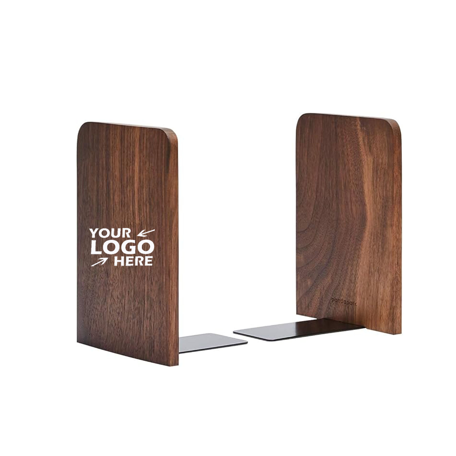 US-QQW1063 Rectangle Walnut Wood Bookstand Logo