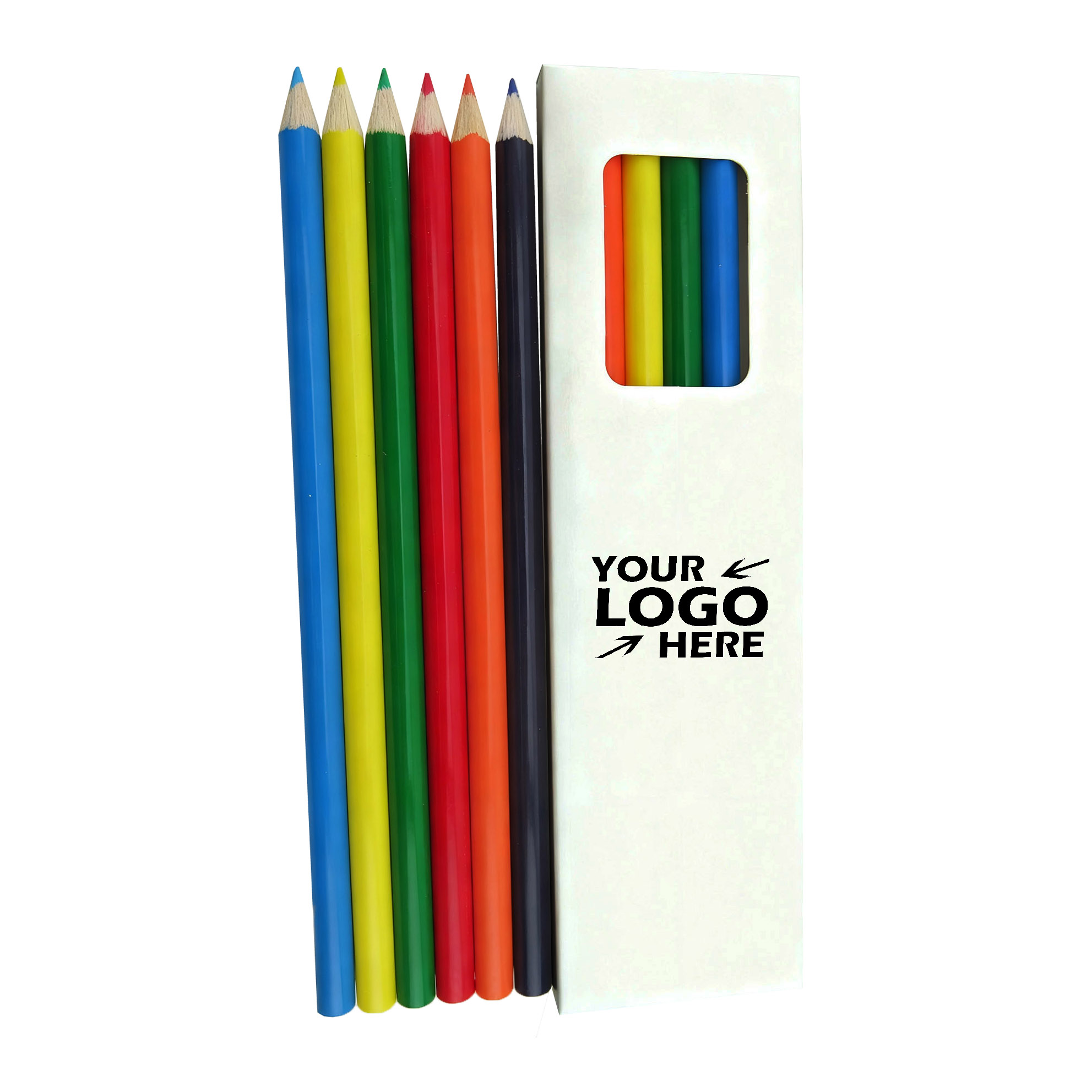 IK-GLC1151 6 Color Wooden Pencil Set in Box logo