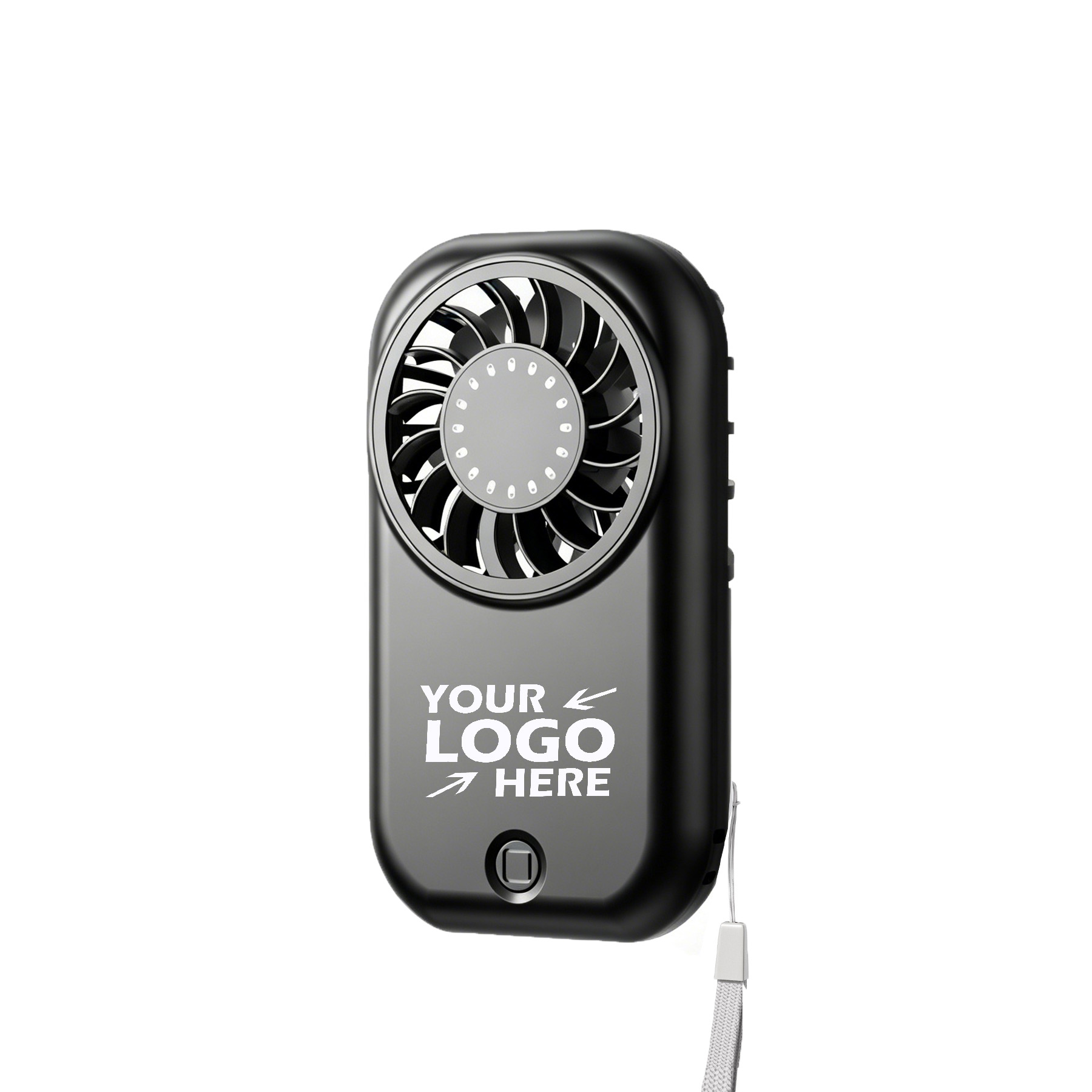 IK-LUS1119 Mini High-Velocity Handheld Fan With Lanyard logo